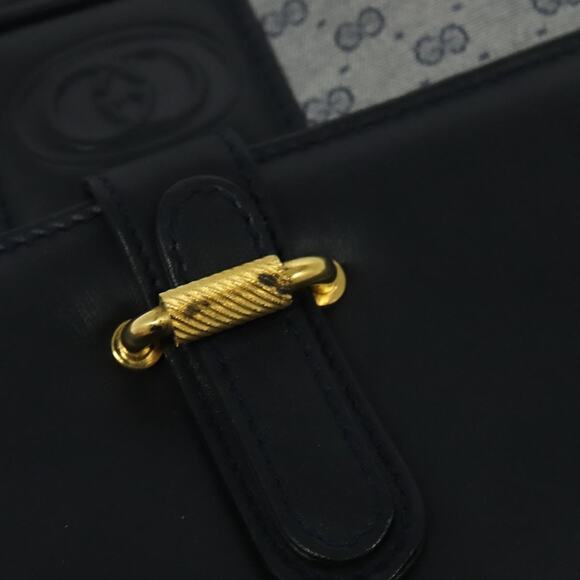 GUCCI Micro GG Supreme Shoulder Bag Pvc Navy Gold - Picture 14 of 16